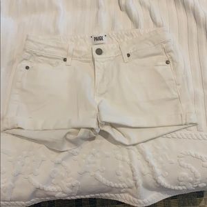 White Paige jean short